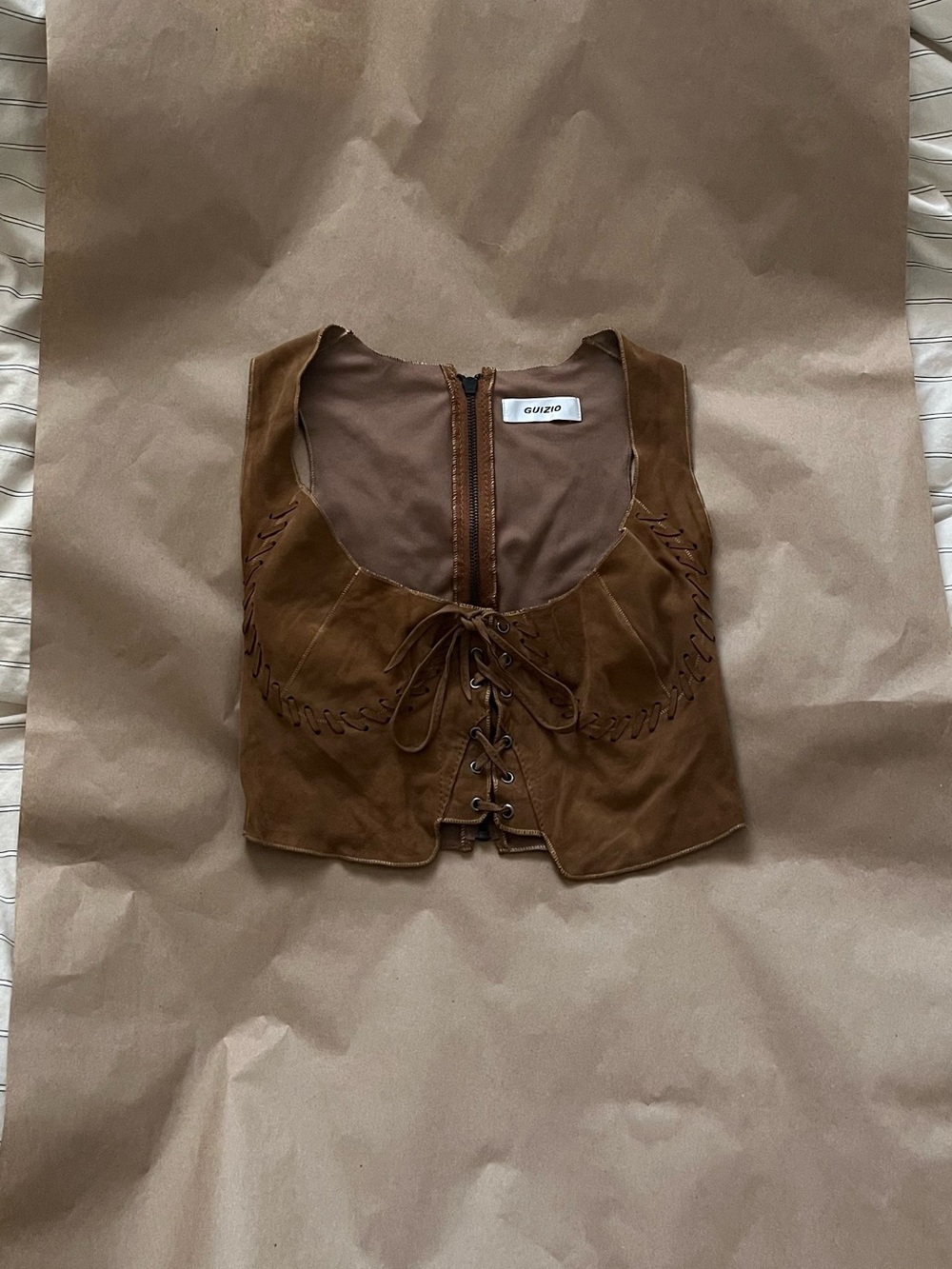Guizio Suede Crop Top